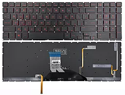 Клавиатура для ноутбука HP Omen 15-DH 15-DC черная без рамки Прямой Enter подсветка RED Original PRC
