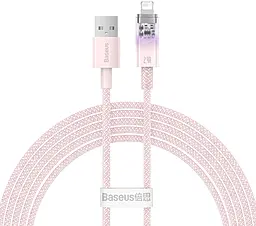 Кабель Baseus Explorer Series USB-A - Lightning 12w 2.4a 2м cable Pink (CATS010004) - фото Кабель Baseus Explorer Series USB-A - Lightning 12w 2.4a 2м cable Pink (CATS010004)
