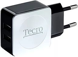 Сетевое зарядное устройство Tecro 2xUSB, 2.1A black/white (TR-CHG02-BW)