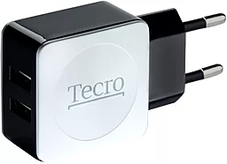 Сетевое зарядное устройство Tecro 2xUSB, 2.1A black/white (TR-CHG02-BW) - фото Сетевое зарядное устройство Tecro 2xUSB, 2.1A black/white (TR-CHG02-BW)