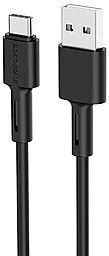 Кабель Borofone BX31 Silicone USB-A - Type-C 15w 3a 1м cable Black - фото Кабель Borofone BX31 Silicone USB-A - Type-C 15w 3a 1м cable Black