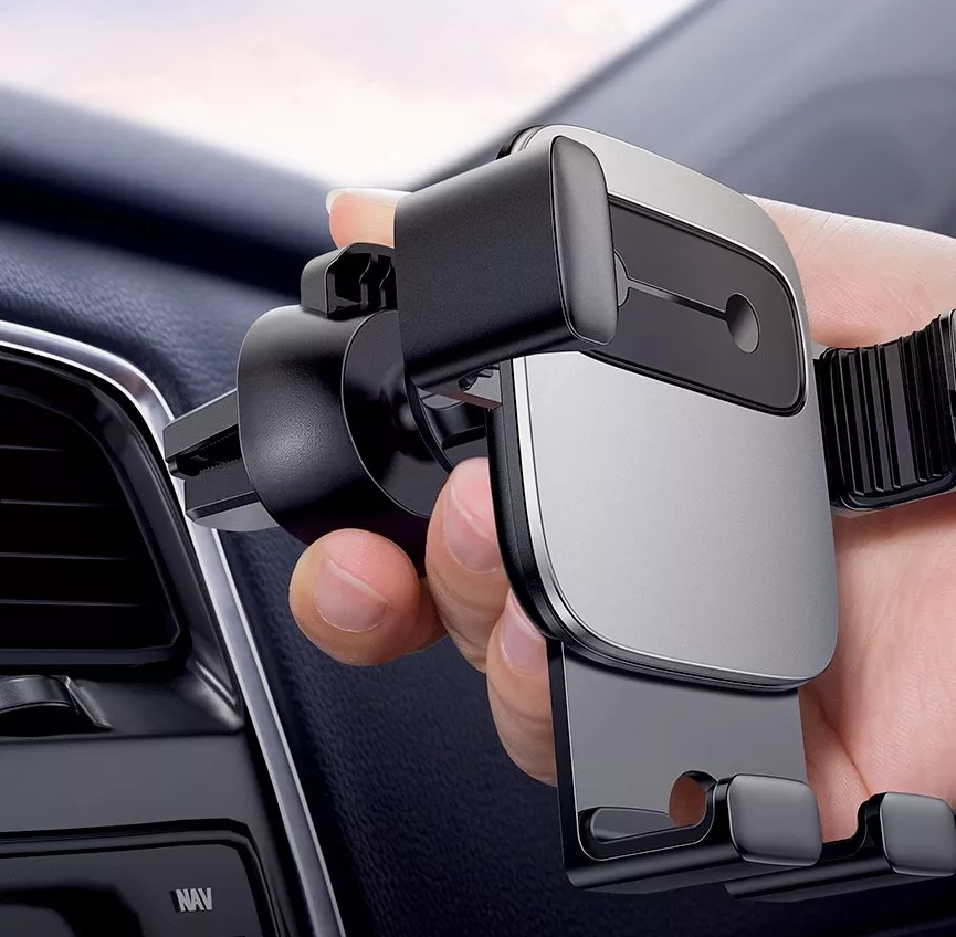 Тримач з автозатисканням Baseus Cube Gravity Vehicle-Mounted Holder Silver (SUYL-FK0S) - фото 6