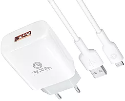 Сетевое зарядное устройство Ridea RW-11111 Element 2.1a home charger + micro USB cable White - фото Сетевое зарядное устройство Ridea RW-11111 Element 2.1a home charger + micro USB cable White