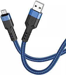 Кабель Hoco U110 USB-A - micro USB 12w 2.4a 1.2м cable Blue - фото Кабель Hoco U110 USB-A - micro USB 12w 2.4a 1.2м cable Blue