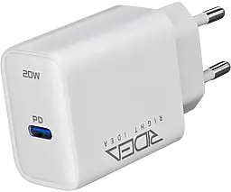Сетевое зарядное устройство Ridea RW-20120 Rapid Pro 20w PD USB-C fast charger white - фото Сетевое зарядное устройство Ridea RW-20120 Rapid Pro 20w PD USB-C fast charger white