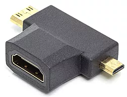Відео перехідник (адаптер) HDMI - mini HDMI/ micro HDMI black (CA912056) PowerPlant - фото Відео перехідник (адаптер) HDMI - mini HDMI/ micro HDMI black (CA912056) PowerPlant