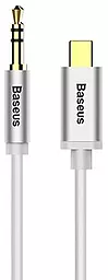 Аудио кабель Baseus M01 Yiven AUX mini Jack 3.5 - USB Type-C M/M Cable 1.2 м серебристый