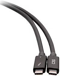 Кабель USB PD C2G 100W 8K 60Hz Thunderbolt 4 0.8M USB Type-C - Type-C Cable Black (C2G28886)