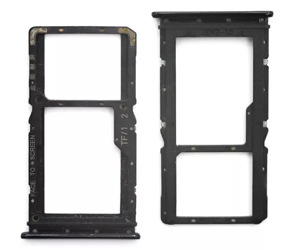 Держатель (лоток) Сим карты Xiaomi Redmi Note 7 / Redmi Note 7 Pro / Redmi Note 7S и карты памяти Dual SIM Black (Space Black) - фото 1