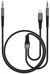 Аудио кабель XO NB178A AUX mini Jack 3.5 - Lightning + mini Jack 3.5 mm M/M Cable 1 м чёрный