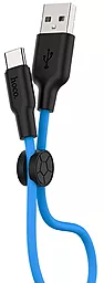 Кабель Hoco X21 Plus Silicone USB-A - Type-C 15w 3a 1м cable Blue - мініатюра 2