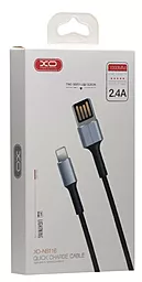 Кабель USB XO NB116 Two Sides 2.4A Lightning Cable Black - миниатюра 2