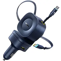 Автомобильное зарядное устройство Baseus PrimeTrip VR2 Max 100w PD/QC3.0 USB-C/USB-A ports car charger + USB-C to USB-C cable Cosmic Black - фото Автомобильное зарядное устройство Baseus PrimeTrip VR2 Max 100w PD/QC3.0 USB-C/USB-A ports car charger + USB-C to USB-C cable Cosmic Black