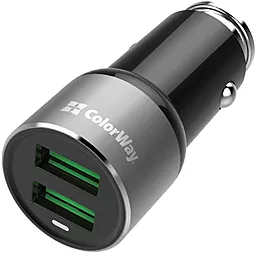 Автомобильное зарядное устройство ColorWay Auto ID 18w 2xUSB-A ports car charger black (CW-CHA010-BK) - фото Автомобильное зарядное устройство ColorWay Auto ID 18w 2xUSB-A ports car charger black (CW-CHA010-BK)