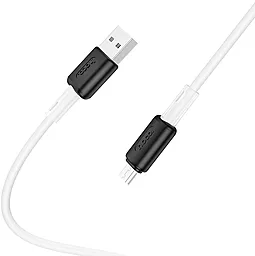 Кабель Hoco X48 Soft Silicone USB-A - micro USB 12w 2.4a 1м cable White - миниатюра 3