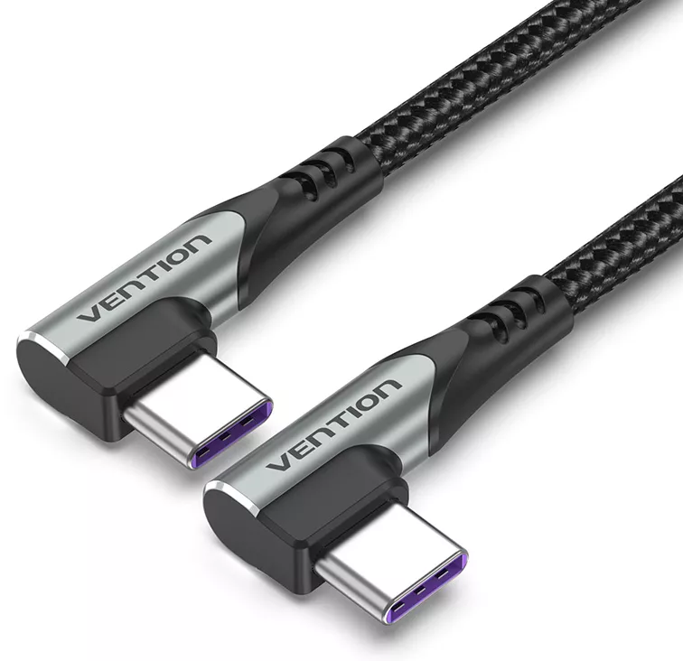 Кабель Vention USB Type-C - Type-C 100w 5a 1м PD cable Gray (TANHF) - фото 1