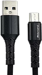 USB Кабель Mibrand MI-32 Nylon 10W 2A 2M micro USB Cable Black