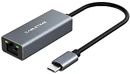 Меежева карта Cabletime USB Type-C - RJ45 100Mbps 0.15м сіра (CA915804) - фото Меежева карта Cabletime USB Type-C - RJ45 100Mbps 0.15м сіра (CA915804)