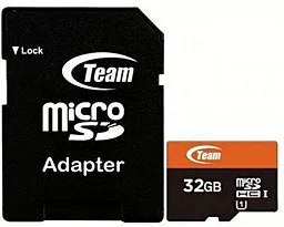 Карта пам'яті Team microSDHC 32GB UHS-I U1 + SD-адаптер (TUSDH32GUHS03)