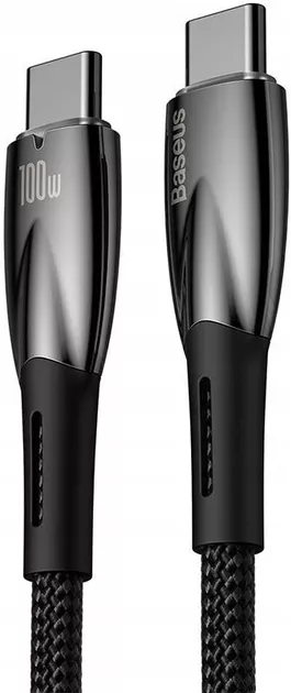 Кабель Baseus Glimmer USB Type-C - Type-C 100w 5a 1м PD cable Black (CADH000701) - фото 3