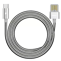 Кабель Remax Metal Serpent USB-A - Type-C 12w 2.4a 1м cable Silver (RC-080a) - мініатюра 2 Кабель Remax Metal Serpent USB-A - Type-C 12w 2.4a 1м cable Silver (RC-080a) - мініатюра 2