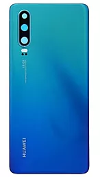 Задняя крышка корпуса Huawei P30 со стеклом камеры Aurora Blue - фото Задняя крышка корпуса Huawei P30 со стеклом камеры Aurora Blue