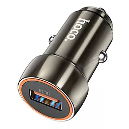 Автомобильное зарядное устройство Hoco Z46 18w QC3.0 car charger metal grey - фото Автомобильное зарядное устройство Hoco Z46 18w QC3.0 car charger metal grey