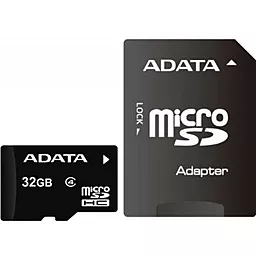 Карта пам'яті ADATA microSDHC 32GB Class 4 + SD-адаптер (AUSDH32GCL4-RA1) - фото Карта пам'яті ADATA microSDHC 32GB Class 4 + SD-адаптер (AUSDH32GCL4-RA1)