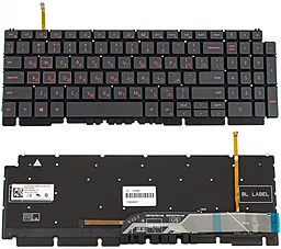 Клавиатура для ноутбука Dell G15 5510, 5515 с подсветкой клавиш RED без рамки Original Black