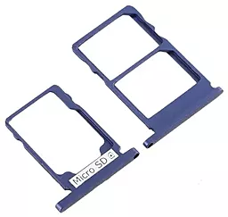 Держатель (лоток) Сим карты Nokia 3 Dual Sim и карты памяти, комплект 2шт Blue