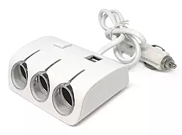 Автомобильное зарядное устройство Weifeng 120w 2xUSB-A ports car charger+ 2 cigarette lighter white
