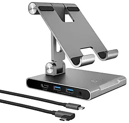 Мультипортовый USB Type-C хаб J5create 8-in-1 gray (JTS224-N) - фото Мультипортовый USB Type-C хаб J5create 8-in-1 gray (JTS224-N)