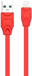 Кабель Celebrat CB-02i 12w 2.4a USB-A - Lightning cable Red - фото Кабель Celebrat CB-02i 12w 2.4a USB-A - Lightning cable Red