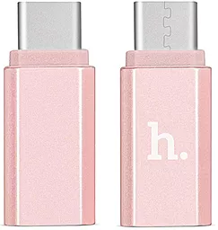 Адаптер-переходник Hoco Type-C на micro USB rose gold - фото Адаптер-переходник Hoco Type-C на micro USB rose gold