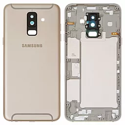 Задняя крышка корпуса Samsung Galaxy A6 Plus 2018 A605F со стеклом камеры Original Gold - фото Задняя крышка корпуса Samsung Galaxy A6 Plus 2018 A605F со стеклом камеры Original Gold