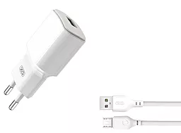 Сетевое зарядное устройство XO L73 2.4a home charger + micro USB cable white - фото Сетевое зарядное устройство XO L73 2.4a home charger + micro USB cable white