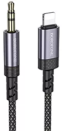 Аудіо кабель Borofone BL24 AUX mini Jack 3.5 mm - Lightning M/M сable 1 м black
