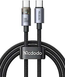 Кабель McDodo Transparent USB Type-C to Type-C 100w 5a 1.2м cable Black (CA-5580) - фото Кабель McDodo Transparent USB Type-C to Type-C 100w 5a 1.2м cable Black (CA-5580)