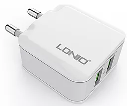 Сетевое зарядное устройство LDNio Адаптер LDNIO A2201 2xUSB 2.4A + micro USB White (DL-A2201)