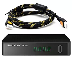 Комплект цифрового ТВ World Vision T62D3 + Кабель HDMI