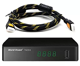Комплект цифрового ТВ World Vision T62D3 + Кабель HDMI - фото Комплект цифрового ТВ World Vision T62D3 + Кабель HDMI