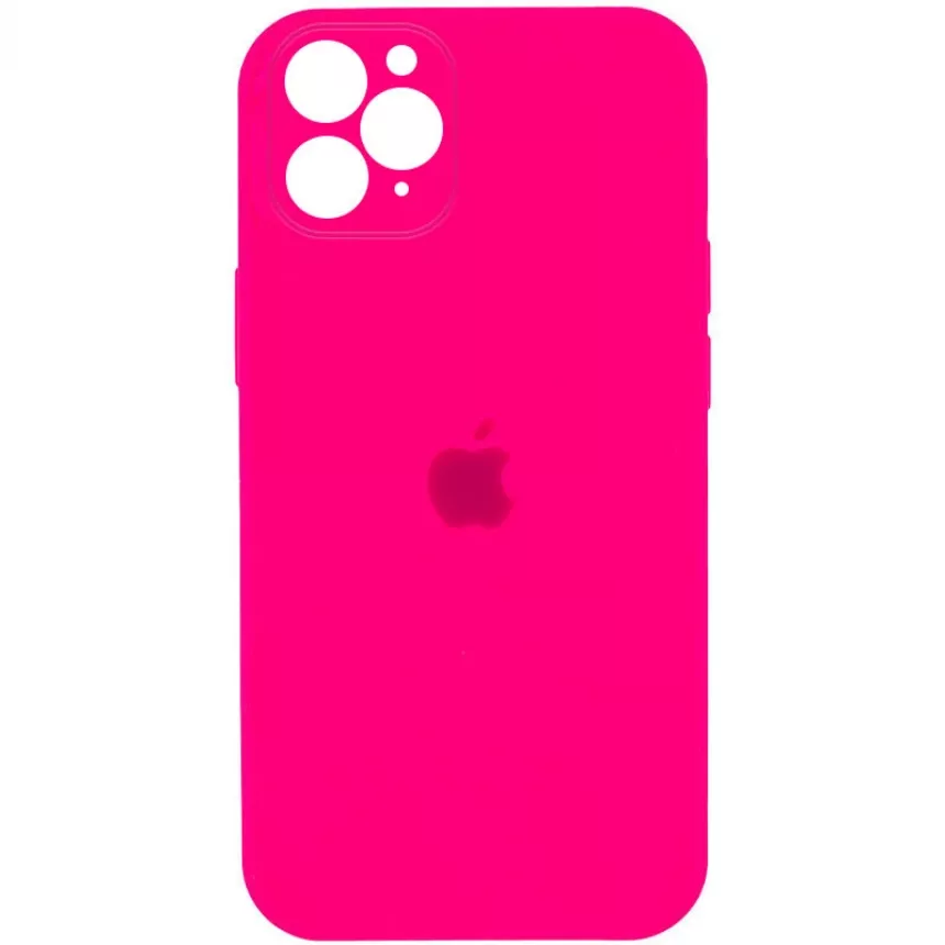 Чехол Silicone Case Full Camera Square для Apple iPhone 11 Pro Max Shiny pink - фото 1