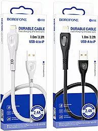 Кабель Borofone BX98 Superior USB-A - Lightning 12w 2.4a 1м cable Gray - миниатюра 5