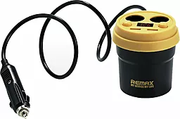 Автомобильное зарядное устройство Remax Coffee Cup Car Charger 2 USB 3.1A + LCD Black (CR-2XP) - миниатюра 2