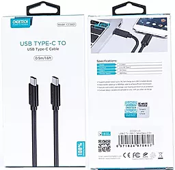 USB PD Кабель Choetech 60W 3A 0.5M USB Type-C - Type-C Cable Black (CC0001) - мініатюра 8
