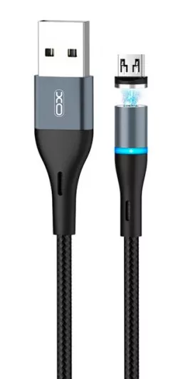 Кабель XO NB125 Magnetic USB-A - micro USB 10.5w 1м cable Black - фото 1