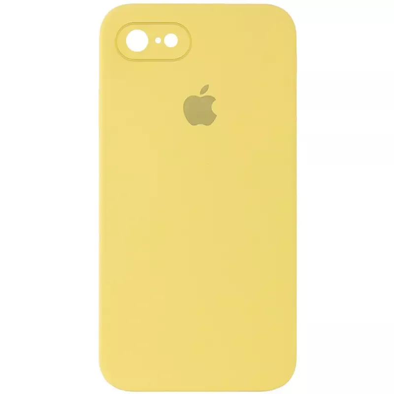 Чехол Silicone Case Full Camera Square для Apple iPhone 7 Plus, iPhone 8 Plus Canary yellow - фото 1