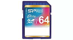 Карта памяти Silicon Power SDXC 64GB Elite Class 10 UHS-I U1 (SP064GBSDXAU1V10)