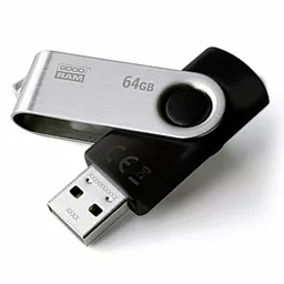 Флешка GooDRam 64 Гбайт, Twister Black (PD64GH2GRTSKR9), метал, пластик, USB 2.0