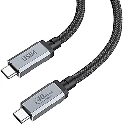 USB 4.0 PD HD Кабель Hoco US05 8K 40 Gbps 100W 5A USB Type-C - Type-C Cable Black - мініатюра 3